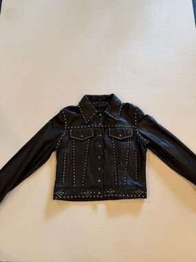 NWOT - Maxima Leather Jacket with Rhinestones and Studs